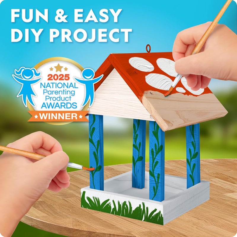 Blue Marble National Geographic Build Your Own Bird Feeder Kit – DIY Wooden Feeder Craft with Paints, Brush, Bird-Watching Journal & Educational Poster for Kids, Easter Basket Stuffers - Image 3